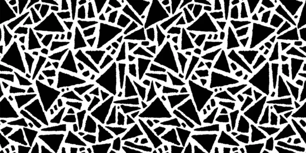 Abstract Fabric Triangles Seamless Pattern Background Hand Drawn Doodle Style — Stock vektor
