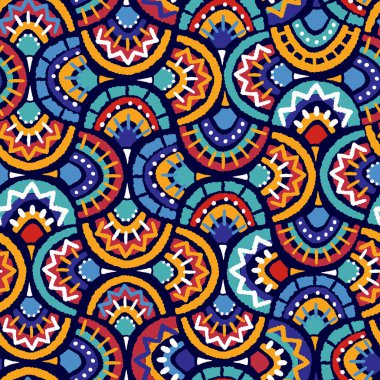 El çizimi soyut, pürüzsüz desen, etnik geçmiş, karalama tarzı - tekstil, afiş, duvar kağıtları, ambalaj - vektör tasarımı için harika