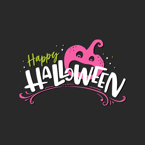 Happy Halloween Lettering Great Banners Wallpapers Invitations Cards Vector Design — Vettoriale Stock