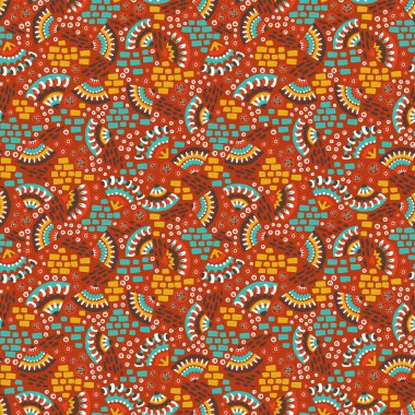 El çizimi soyut, pürüzsüz desen, etnik geçmiş, basit tarz - tekstil, afiş, duvar kağıtları, ambalaj - vektör tasarımı için harika