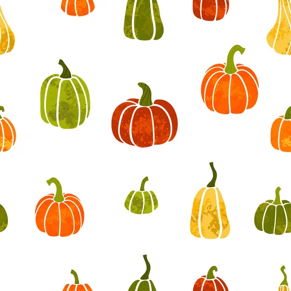 Carino Disegno Mano Zucca Senza Soluzione Continuità Zucche Disegnate Mano — Vettoriale Stock