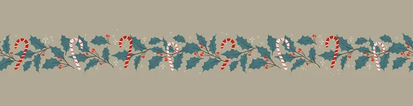 Mooi Met Hand Getekend Naadloos Kerstpatroon Met Takken Decoratie Geweldig — Stockvector