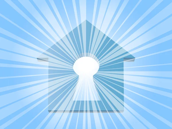 Huis sleutelgat ray — Stockvector