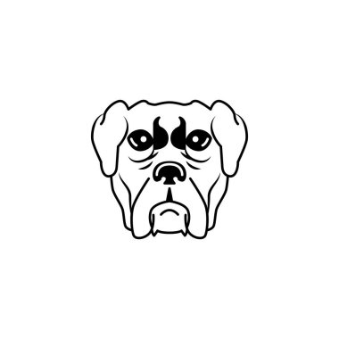 Şirin basit köpek çizgisi sanat logosu tasarımı