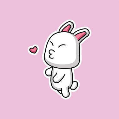 Sevimli Paskalya tavşanı maskotu çıkartma simgesi