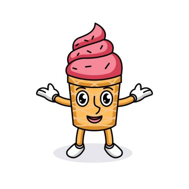 Tatlı dondurma konisi maskot logosu tasarımı