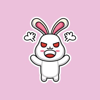 Sevimli Paskalya tavşanı maskotu çıkartma simgesi