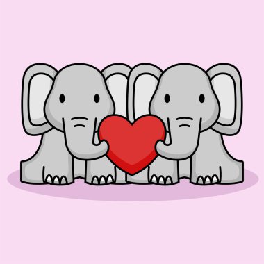Sevgililer Günü 'nde şirin bir fil.