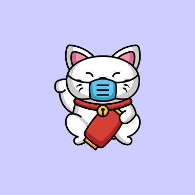 Şirin maneki neko kedi maskotu tasarımı