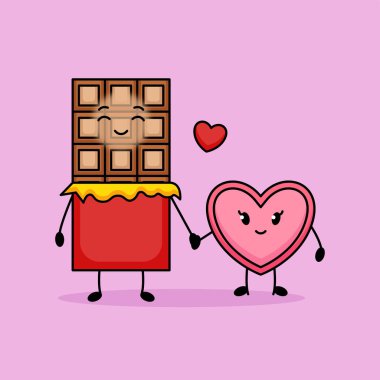 Şirin çikolata maskot tasarımı vektör çizimi 