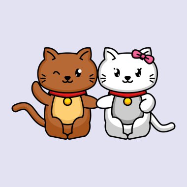 Sevgililer Günü 'nde sevimli bir çift hayvan.