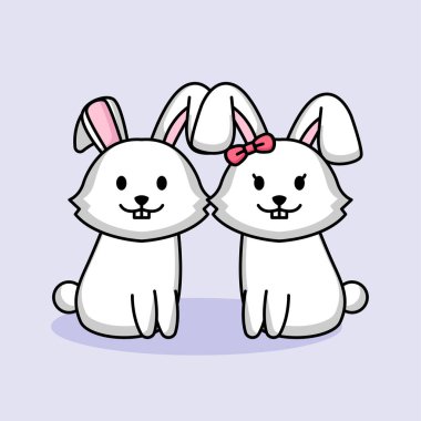 Sevgililer Günü 'nde sevimli bir çift hayvan.