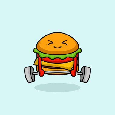 Şirin hamburger maskot logosu tasarımı