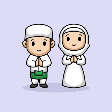 Tatlı Müslüman çift Ramadhan 'ı selamlıyor.