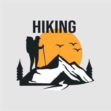 Retro yürüyüş logosu tasarımı