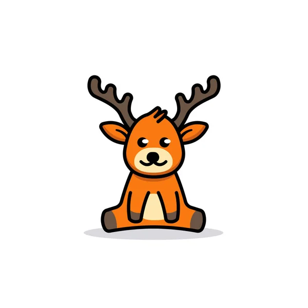 Lindo Venado Animal Mascota Logo — Archivo Imágenes Vectoriales