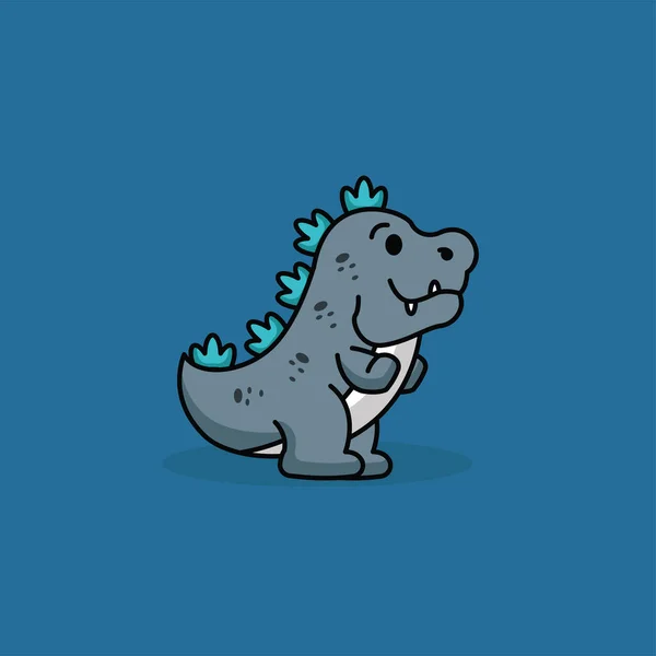 Lindo Diseño Mascota Linda Godzilla — Vector de stock