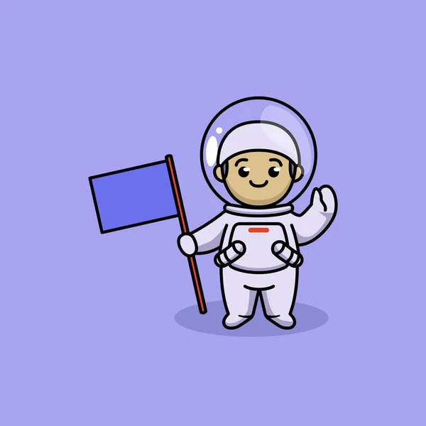 Astronot Kostümlü Müslüman Çocuk — Stok Vektör