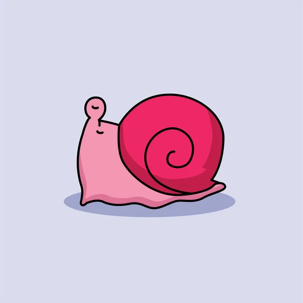 快乐可爱的粉红蜗牛吉祥物设计 — 图库矢量图片