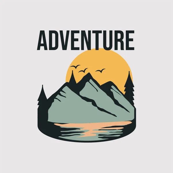 Logo Aventure Avec Fond Sombre — Image vectorielle