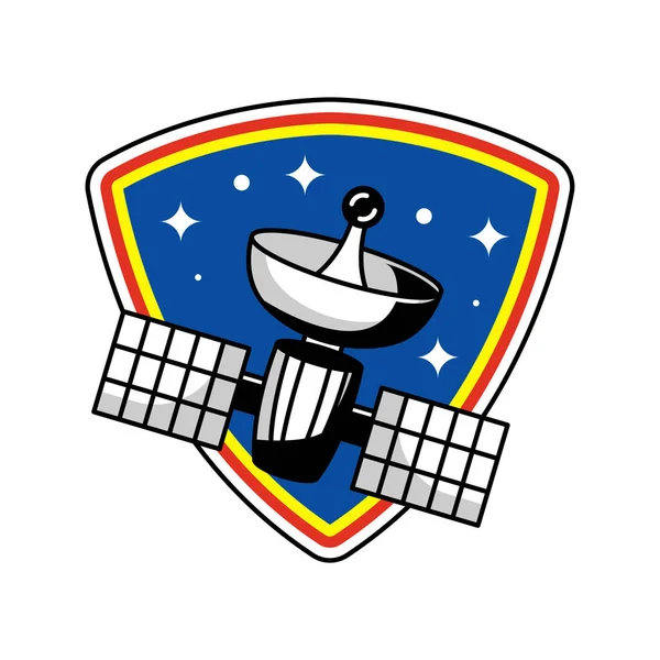 Retro Space Badge Logo Design — Stockvektor