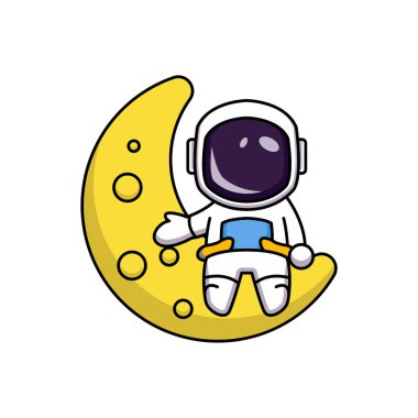 şirin astronot vektör çizim