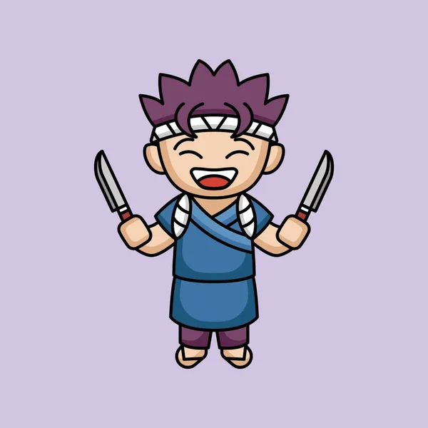 Słodkie Dziecko Sushi Kostium Mistrza — Wektor stockowy