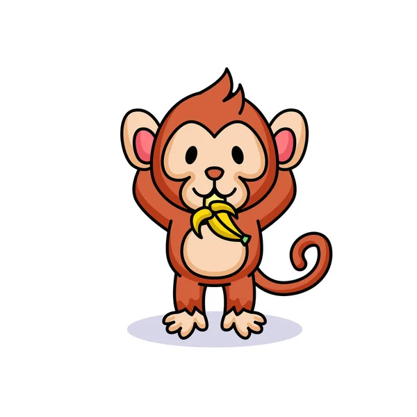 Cute Małpa Wektor Ilustracji — Wektor stockowy