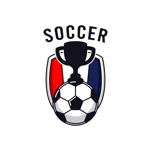 シンプルなサッカーのロゴデザインテンプレート — ストックベクタ