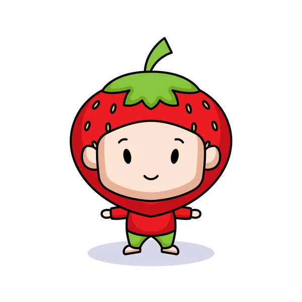 Cartoon Kids Fruit Vector Illustration — Stock Vector