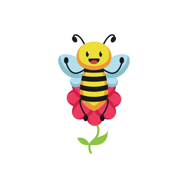 Cute Honey Bee Mascot Design — Stock Vector