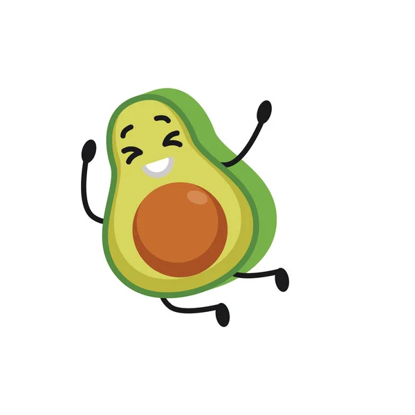 Cute Avocado Mascot Logo Design Illustration — Stock Vector