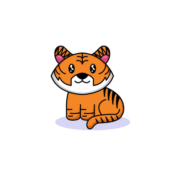 Schattige Baby Tijger Mascotte Ontwerp — Stockvector