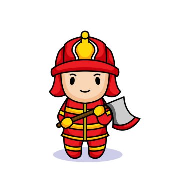 Şirin itfaiyeci vektör çizim