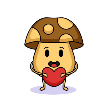 Şirin mantar maskotu tasarımı çizimi