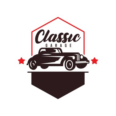Retro araba logo vektör çizimi