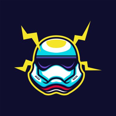 Storm trooper head e-sport logo design clipart