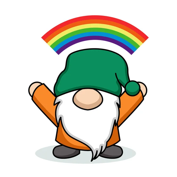 Cute Gnome Patrick Day Mascot — Stock Vector