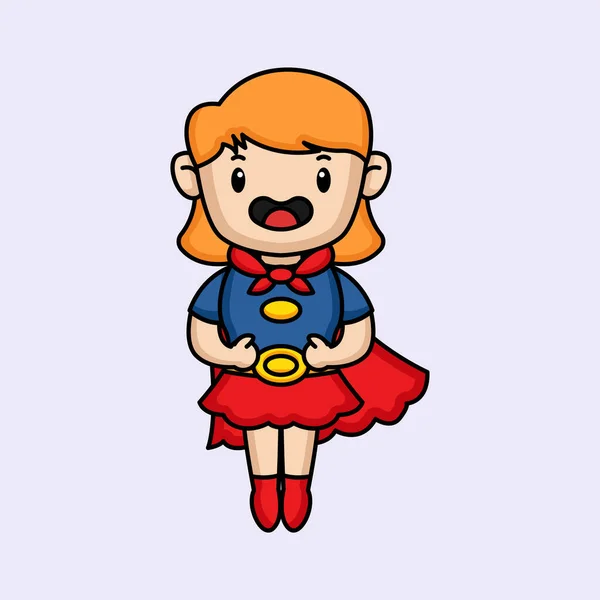 Cute Girl Super Hero Costume — Stock Vector