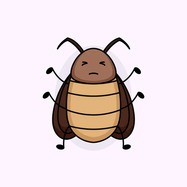 Cute Cockroach Animal Mascot Logo Design — Stock Vector