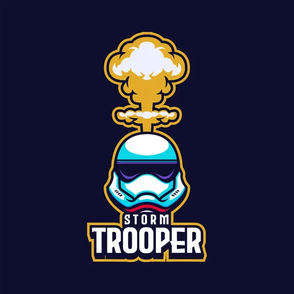 Storm Trooper Head Sport Logo Design — Stockový vektor