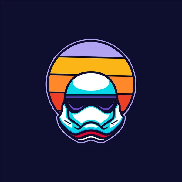 Storm Trooper Head Sport Logo Design — Stock Vector