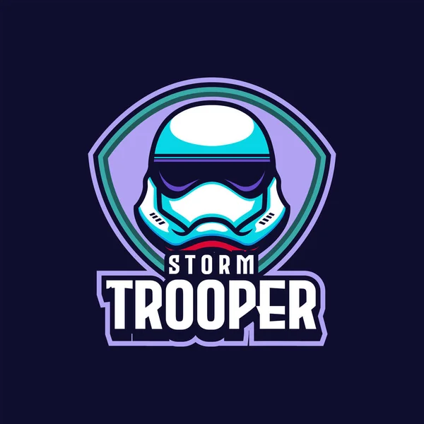 Storm Trooper Head Sport Logo Design — Stock Vector