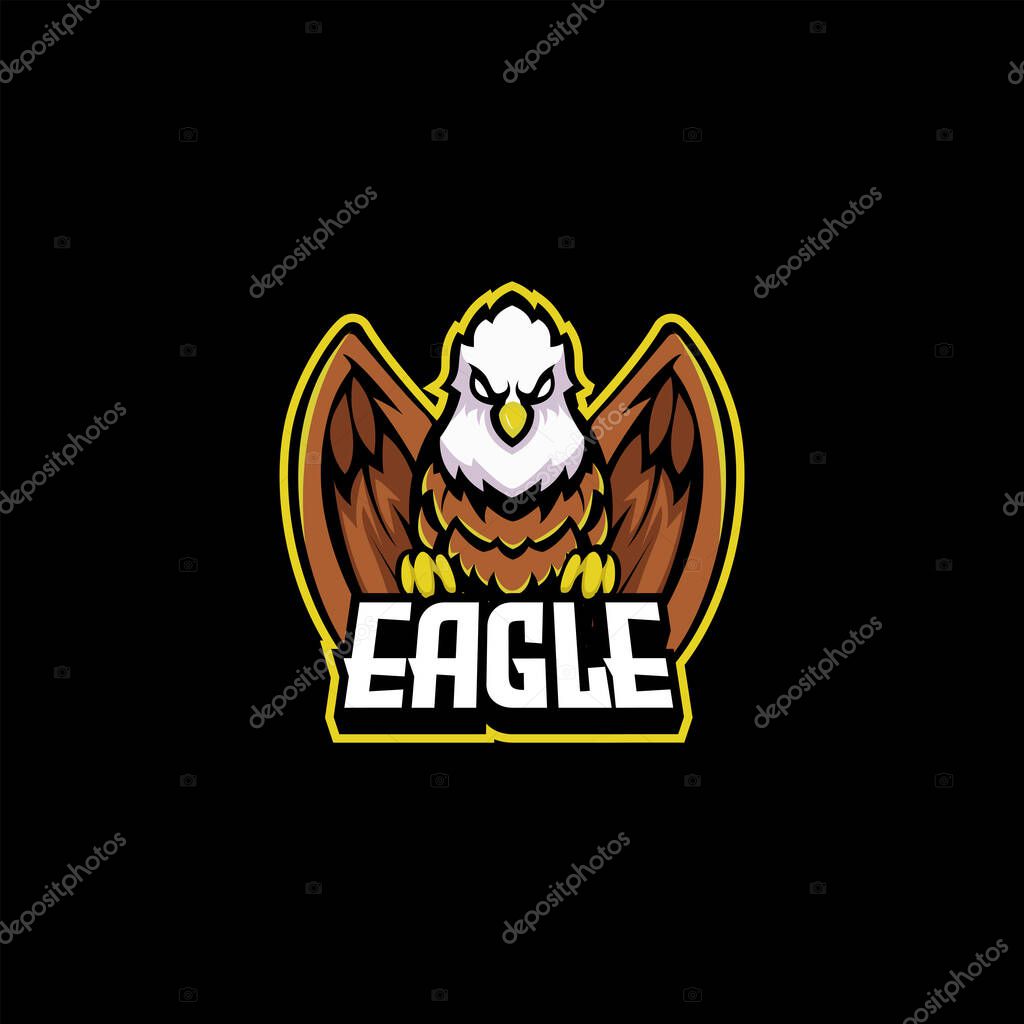 Eagle e-sport mascot logo design badge