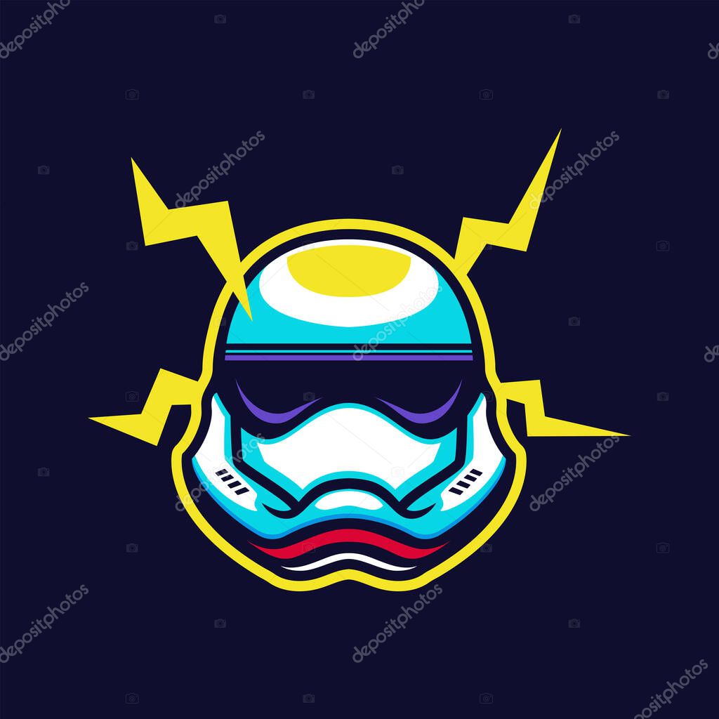 Storm trooper head e-sport logo design