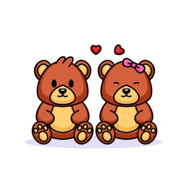 Sevimli Ayılar illüstrasyon vektör