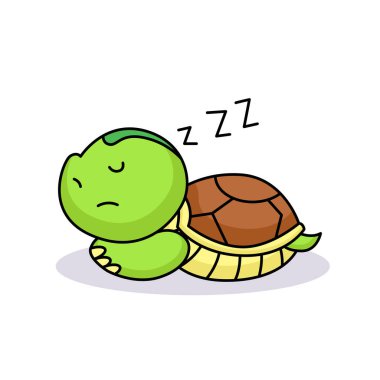 Şirin bebek kaplumbağa vektör çizimi