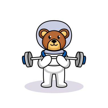 Astronot kostümlü sevimli oyuncak ayı.