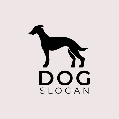 Basit siluet köpek logosu tasarımı
