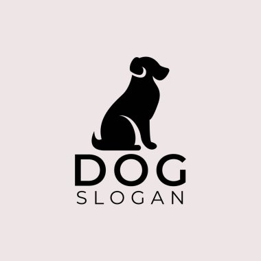 Basit siluet köpek logosu tasarımı